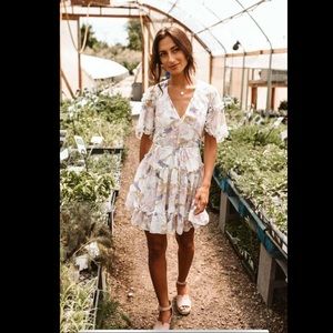 Bohme African Violet Floral Dress Size Small